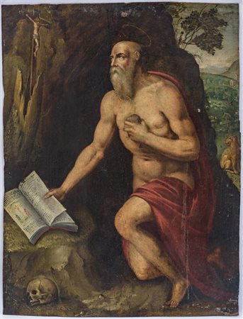  
San Girolamo Penitente Scuola Italiana fine XVI secolo
Olio su rame 22,3 x 17 cm