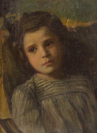 Lionello Balestrieri (1872 - 1958, ) 
Ritratto di bimba 
olio su tela 40 x 30 cm