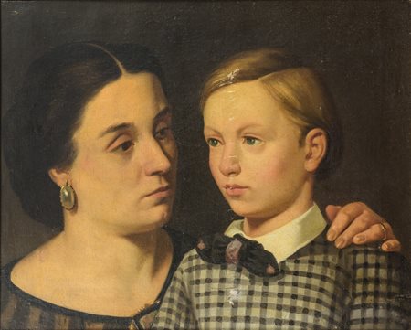  
Ritratto di donna con infante fine XIX - Inizio XX secolo
olio su tela 38 x 45 cm
