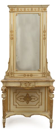  
Consolle e Specchiera Italia, inizio XIX secolo
 Consolle 98 x 129 cm x 49 cm - Specchiera 182 x 103 cm