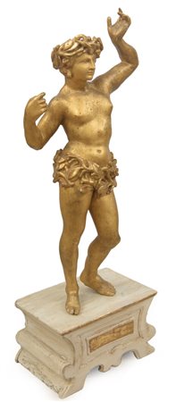  
Scultura in legno dorato Genova; prima metà XVIII secolo
 Scultura: 90 cm Basamento: 23 x 40 x 28 cm