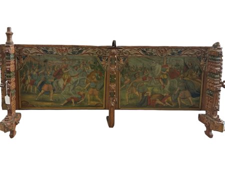  
Sponda di carretto siciliano XVIII secolo
legno e ferro dipinto 50 x 117 cm