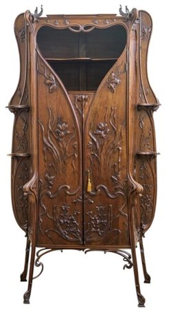 Eugène Vallin (attribuito a) (1856 - 1922) 
Credenza etagère Francia; inizio XX secolo
legno di mogano  206 x 43 x 66 cm