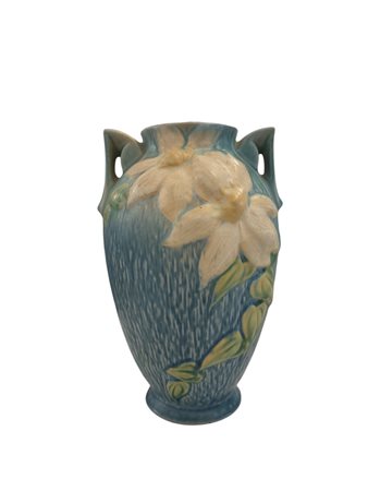  
Roseville - Vaso Clematis azzurro anni '0 del XX secolo
ceramica dipinta 25 x 13 cm