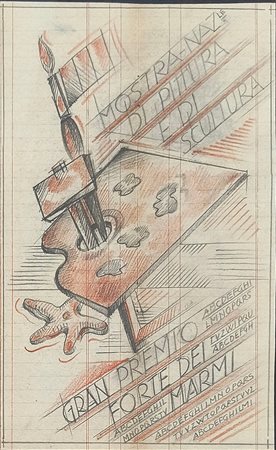 Uberto Bonetti, 'Studio per pubblicità per mostra di pittura e scultura', Anni 60/70