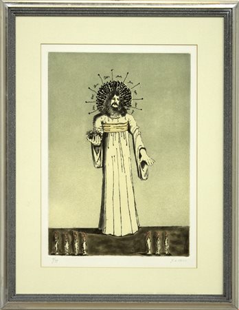 Giorgio De Chirico, L'Immagine Eccelsa, 1977, cm 52x38, Acquaforte acquatinta...