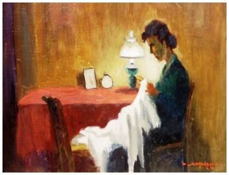 PIERO SEMERARO Trieste 1914 – Pisa 1998 Senza titolo 1950 Olio su tavola 24 x...