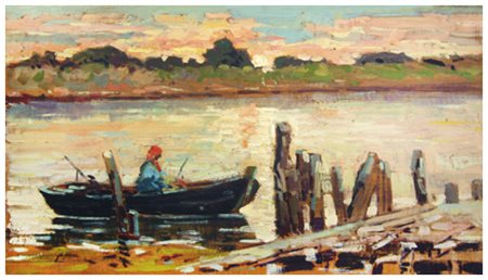 BRUNO GIUSTI Livorno 1937 Senza titolo Olio su tavola 20 x 35. Firma e...