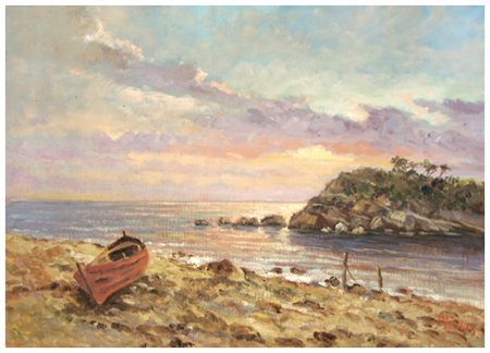 MILLUS (Mauro Illusi) Livorno 1925 – 1992 Senza titolo Olio su juta 50 x 70....