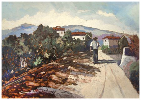 VILLY CLEMENTE Livorno 1923 – 1999 Senza titolo Olio su faesite 50 x 70....
