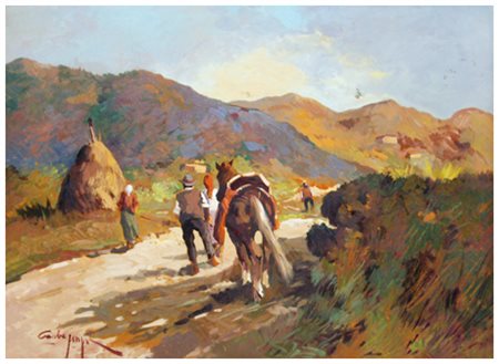 CARLO PUPI Ardenza di Livorno 1939 Maremma Olio su tavola 50 x 70. Firma...