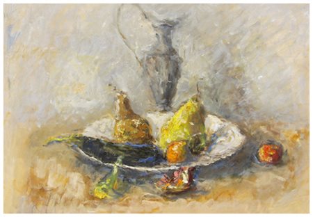 FEDERICO CRESCI Livorno 1941 Senza titolo Olio su masonite 40 x 50. Firma in...