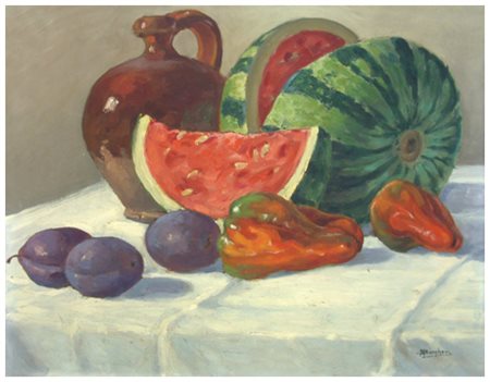 NINO BORGHESI Roma 1892 – Pescia 1982 Senza titolo Olio su tavola 40 x 50....