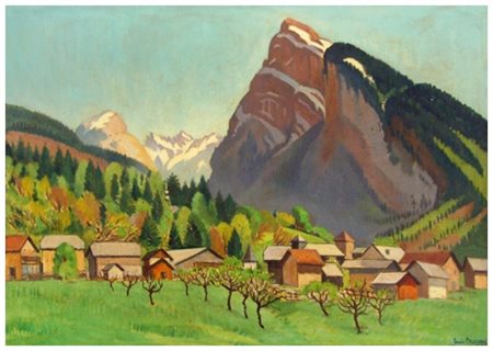 LOUIS BROCARD Senza titolo 1949 Olio su tela 38,5 x 55. Firma e data in b. a...