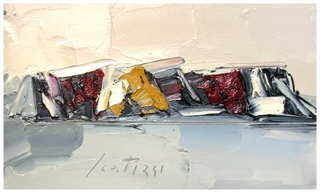 SERGIO SCATIZZI Gragnano 1918 – Firenze 2009 Senza titolo Olio su tavola 17,5...