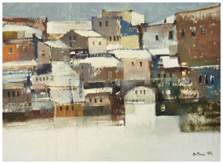 LIDO BETTARINI Sesto Fiorentino 1927 Nevicata 1974 Olio su tela 50 x 70....