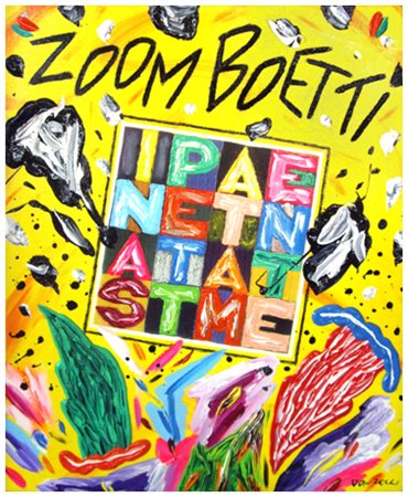 BRUNO DONZELLI Napoli 1941 Zoom Boetti Olio e t.m. su tela 50 x 40. Firma in...