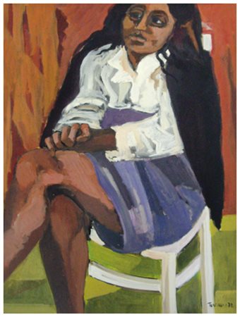 SAVERIO TERRUSO Monreale 1939 – Milano 2003 Figura 1972 Olio su tela 80 x 60....