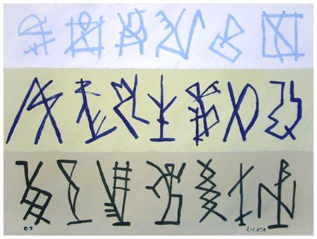 RICCARDO LICATA Torino 1929 - Venezia 2014 Senza titolo 2003 Olio su tela 60...