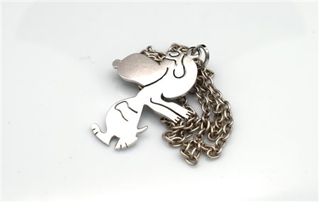 Collana in argento con pendente 'Snoopy'