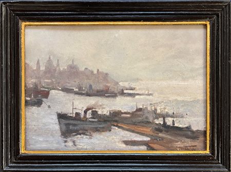 Luigi Vicentini Pomarolo (TN) 1901 - 1970 Nomi (TN) Genova dal porto