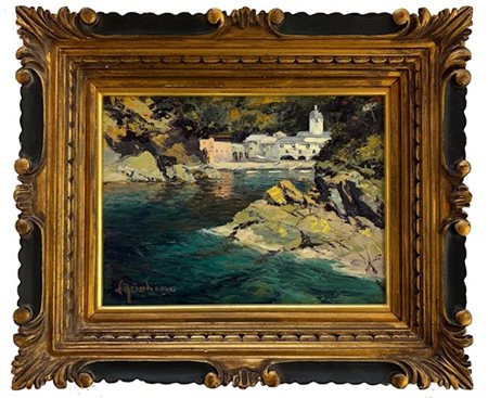 Giuseppe Arigliano Genova 1917 - 1999 Veduta di San Fruttuoso