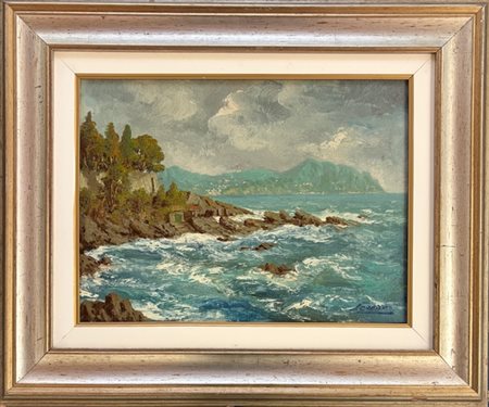 Saverio Seassaro Genova 1917 - 2016 Il promontorio di Portofino da Nervi