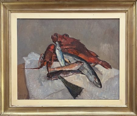 Giuseppe Guzzi Genova 1902 - 1982 Roma Natura morta con aragosta