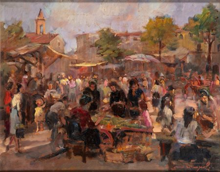 Ledo Gragnoli (Arezzo 1934-Firenze 1970)  - Il mercato