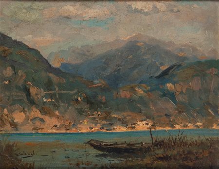 Giuseppe Solenghi (Milano 1879-Cernobbio 1944)  - Pallanza vista dalle isole Borromeo