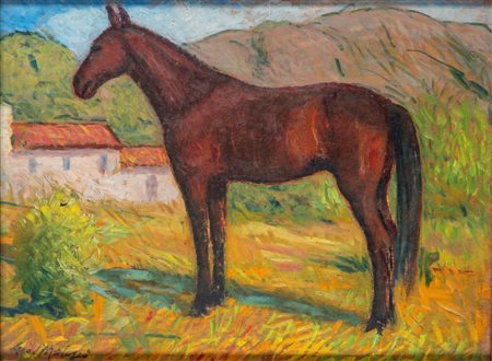 Giovanni Malesci (Vespignano 1884-Milano 1969)  - Studio di cavallo, 1930