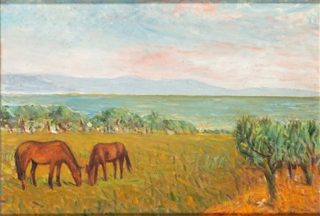 Giovanni Malesci (Vespignano 1884-Milano 1969)  - Paesaggio maremmano