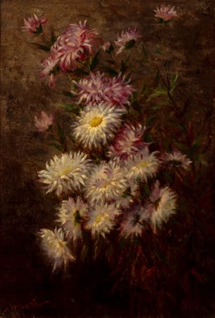 Virgilio Ripari (Asola 1843-Milano 1902)  - Crisantemi