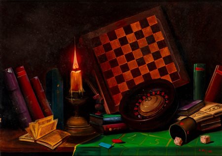 Adriano Gajoni (Milano 1913-1965)  - Tavolo da gioco