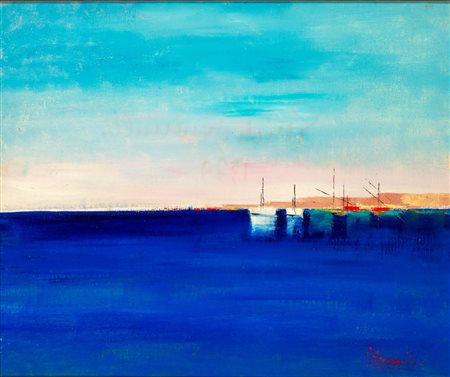 Pericle Stromillo (Napoli 1917-Lodi 1990)  - Porticciolo, 1979