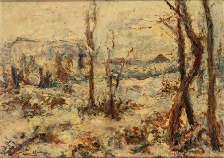 Carlo Aimetti (Bisuschio 1901-Milano 1980)  - Nevicata, 1963