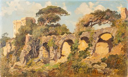 Ilio Giannaccini (Roma 1897-1968)  - Veduta del Palatino