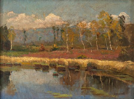 Gigi Comolli (Milano 1893-1976)  - Lungo il fiume