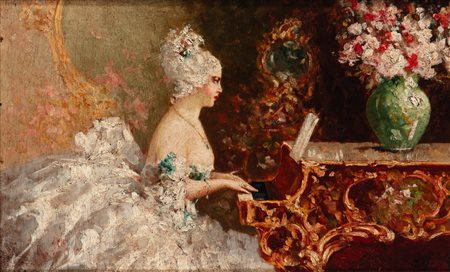 Raffaele Zeloni (attivo a Roma tra XIX-XX secolo)  - Alla spinetta