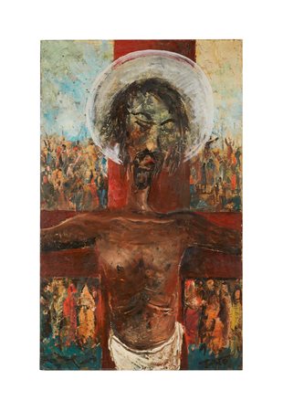 GUGLIELMO SANSONI TATO (Bologna 1896 - Roma 1974) “Cristo”. Olio su tavola....