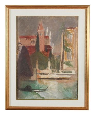 BRUNO SAETTI (Bologna 1902 - Bologna 1984) "Paesaggio dell'Accademia", 1944....