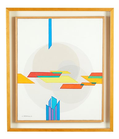 LUIGI VERONESI (Milano 1908 - Milano 1998) "Costruzione n2", 1981. Olio su...