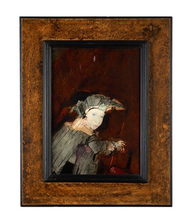 ARMODIO (Piacenza 1938) “Il pittore”, 1977. Tempera su tavola. Cm 24x34....