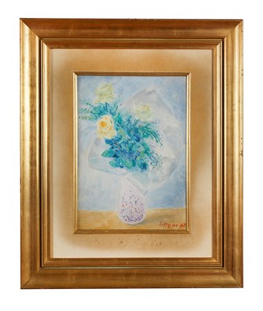 UMBERTO LILLONI (Milano 1898-Milano 1980) “Rose”, 1948. Olio su tela. Cm...