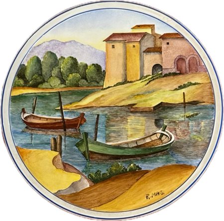 ROBERTO MASI (Firenze 1940 - Firenze 2011) Piatto in Ceramica Limoges....