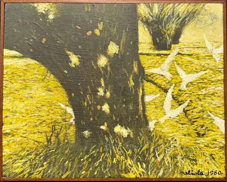 ANTONIO SALIOLA (Bologna 1939 - Bologna 2024) "Le Colombe", 1980. Olio su...