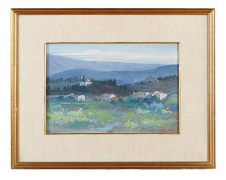 NORBERTO PAZZINI (Verucchio 1856 – Ivi 1937) “Firenze”, 1912. Olio su tavola....