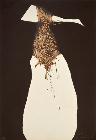 EMILIO SCANAVINO (Genova 1922 – Milano 1986) “Personaggio”. Litografia a...