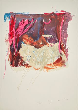 MARIO SCHIFANO (Homs 1934 – Roma 1998) “Ballerina”. Litografia a colori su...