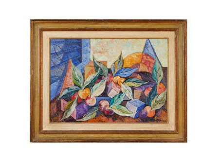 SAVERIO TERRUSO Monreale 1939- Milano 2003) "Composizione". Cm 50x70. Olio su...